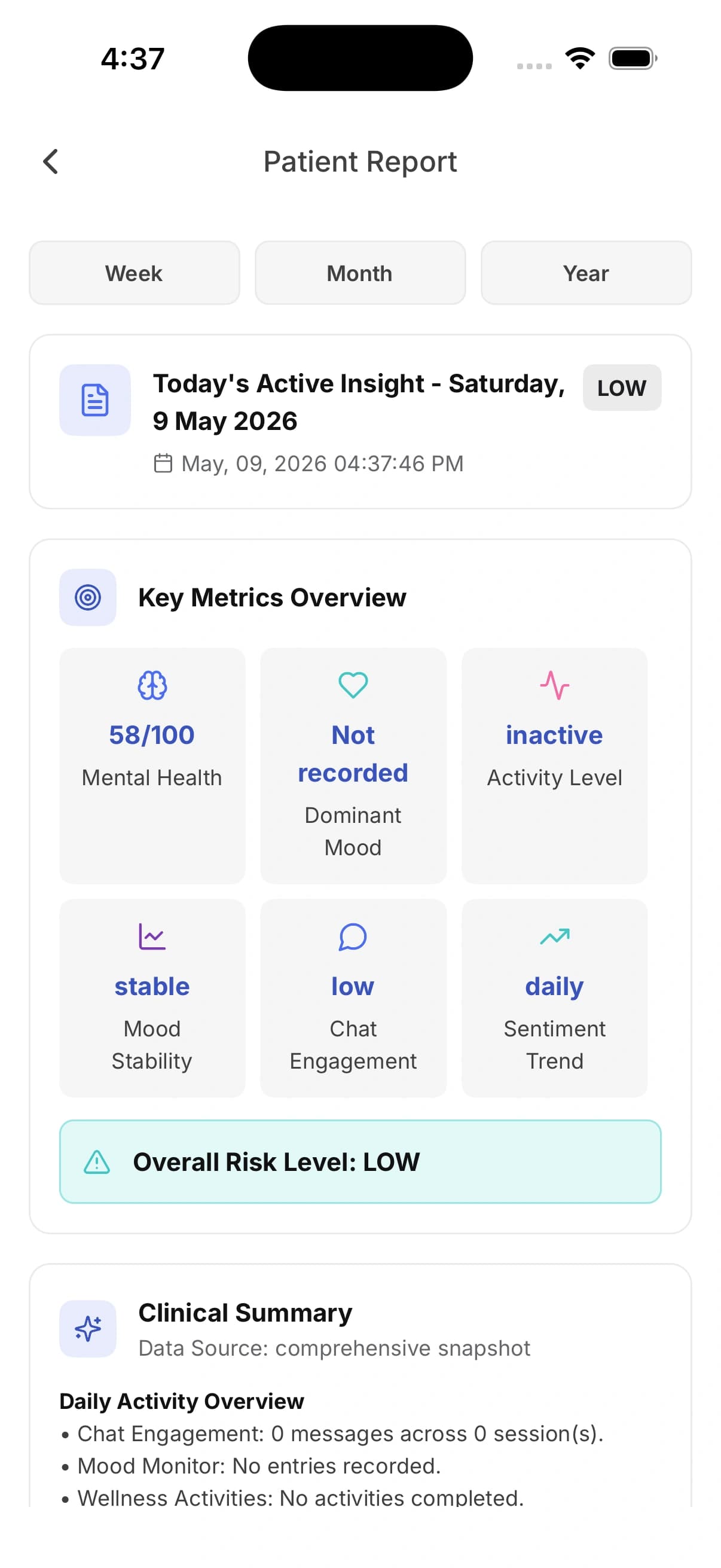 Clinician Dashboard